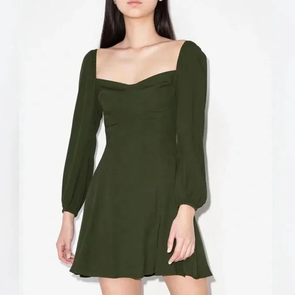 dark green long sleeve mini dress Dark Green Knit Tiered 3/4 Sleeve Short Dress main image 1
